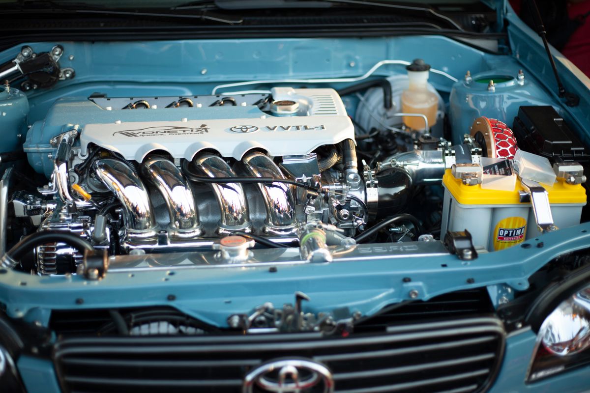 A clean, detailed engine bay, for illustration